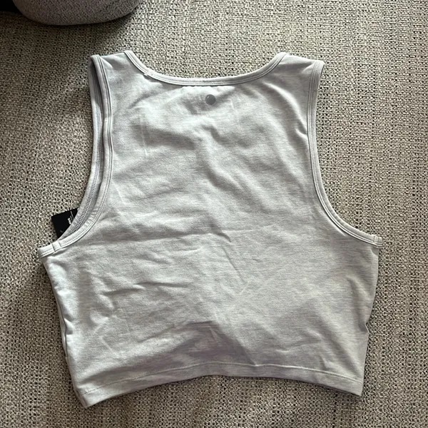 Yogalicious Light Gray Twist Front Tank Top - Image 4