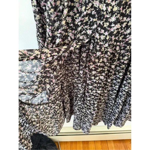 Lulu's Black & White Floral Side-Slit Maxi Skirt - Image 5