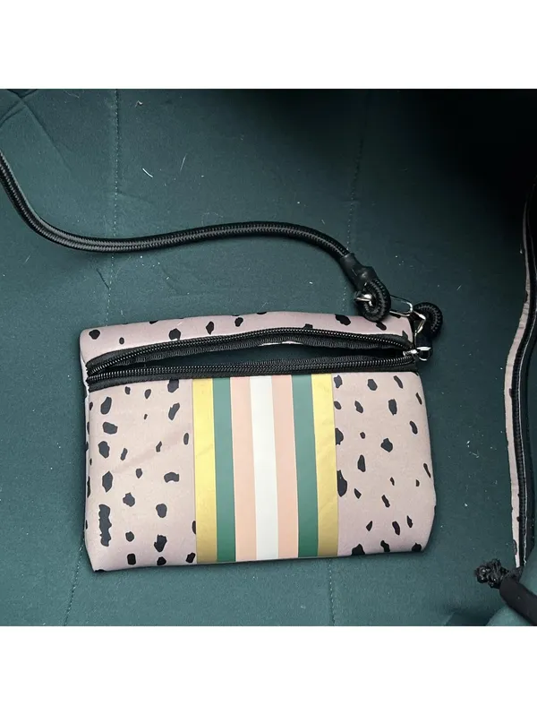 Taylor Gray Striped&Animal Print tote bag with Wallet Chain - Image 8