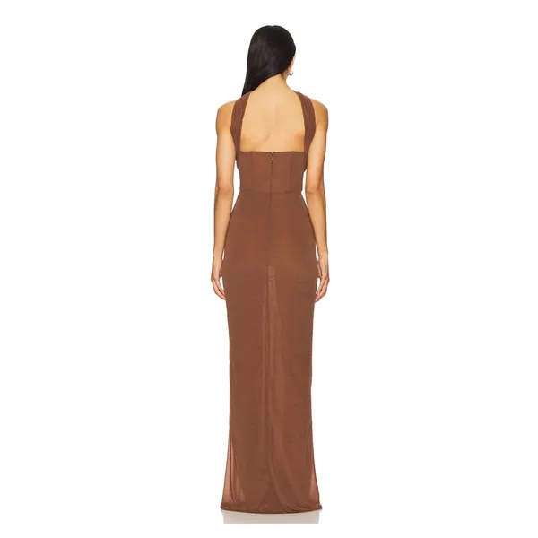 Camila Coelho Terese Maxi Gown in Brown size Small - Image 5