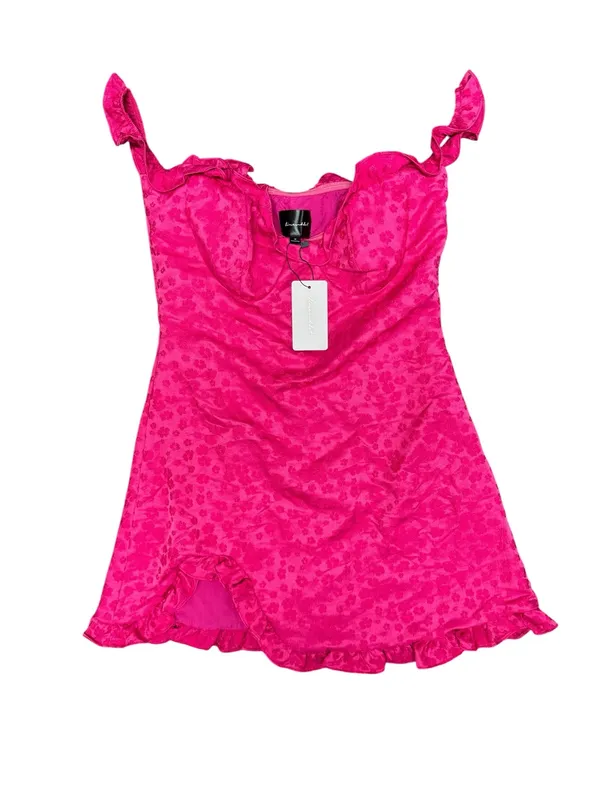 Line & Dot Penelope Off Shoulder Floral Mini Dress Fuschia Pink Medium NEW $127 - Image 6