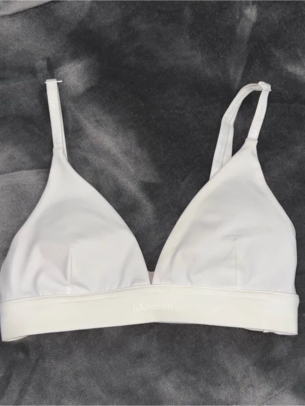 lululemon athletica White Wireless Triangle Bralette - Minimalist Design - Image 3