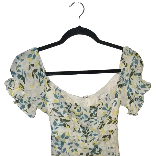 Hello Molly leaf Ruffle milkmaid Mini dress Fairy core romantic Whimsical - Image 12