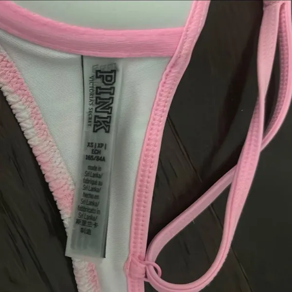 Pink and White Bikini top Size XS - Image 4