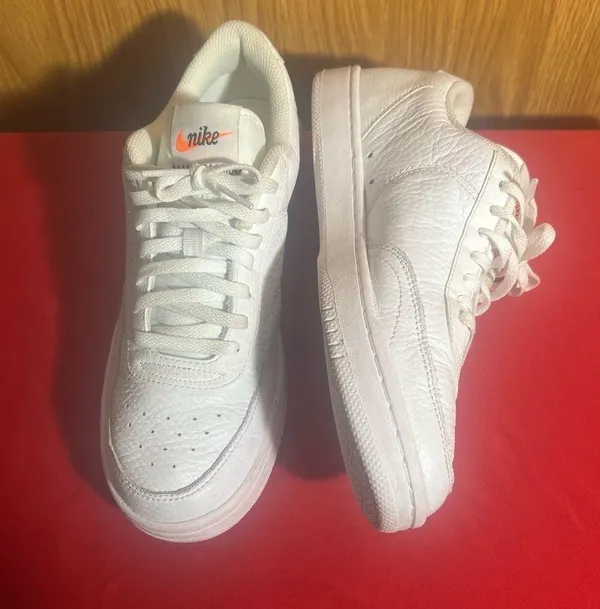 Nike White and Orange Women's Sneakers - Image 2