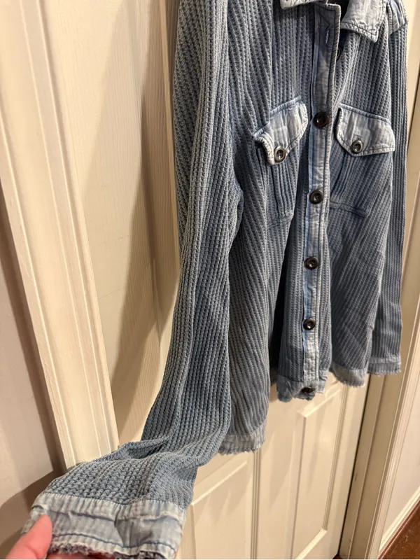 Festi by torrid Washed Light Blue Button - Image 3