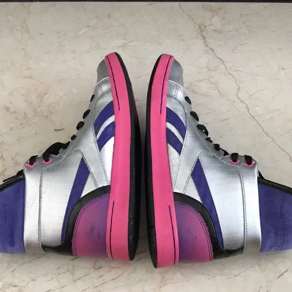 Retro Reebok hightop silver sneakers pink & purple - Image 4