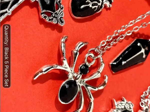 Y2K Vintage Style Stainless Steel (5) Piece Gothic/Punk Style “18 inch Necklaces - Image 4