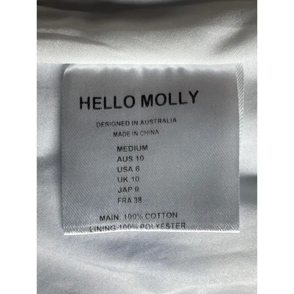 Hello Molly Blue Floral Tiered Ruffle Mini Dress Puff Sleeve Cotton Womens 6 M - Image 4