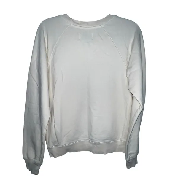 Current/Elliott Womens Top Electric Crewneck Graphic Sweatshirt‎ Size 0 Ivory - Image 3