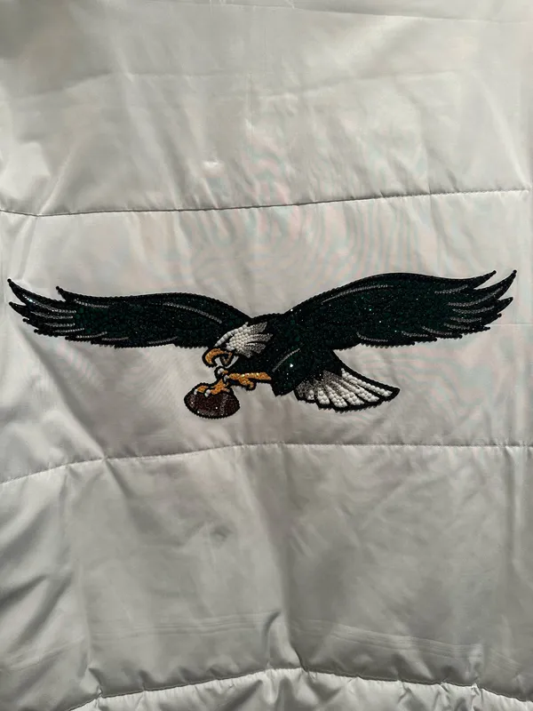 Philadelphia Eagles Custom Puffer jacket White Size L - Image 3