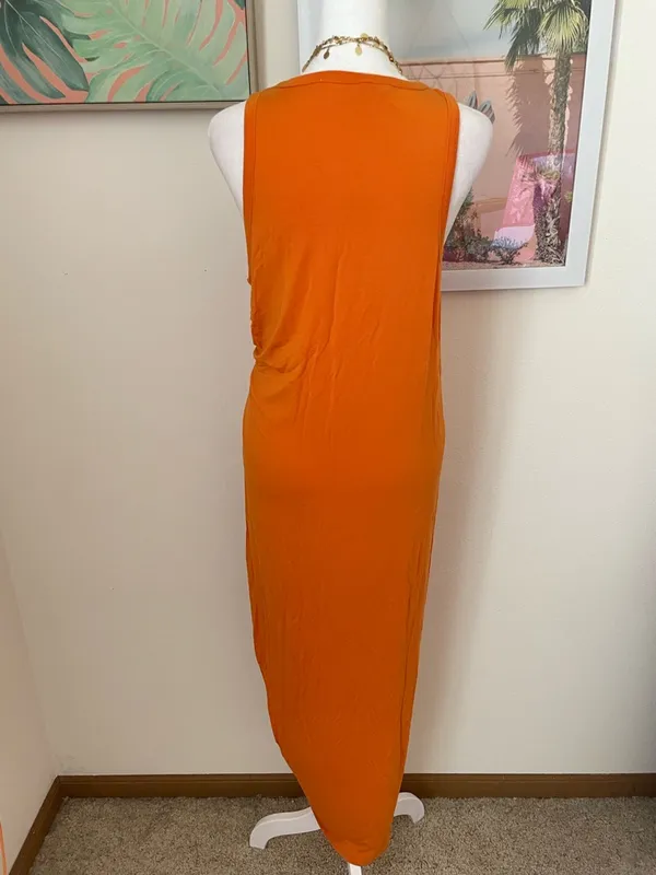 Veronica Beard Haylee Midi Dress in Orange Size Large - Image 8