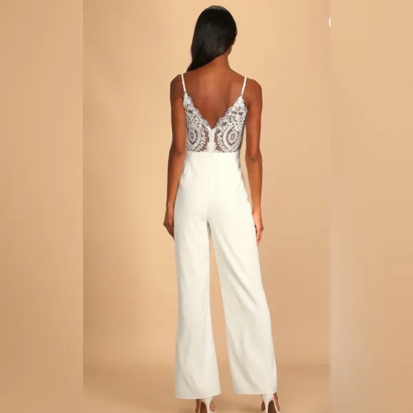 Lulu's Chic White Jumpsuit - Image 3