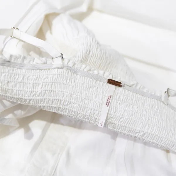 Free People Lilah Cotton Poplin Pleated Straight Line Tube Midi Dress White S - Image 2