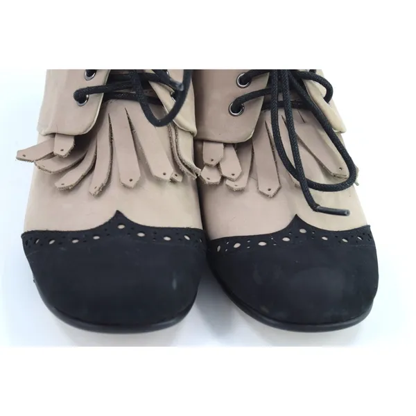 All Black by Anthropologie Womens Oxford Heel Shoes -‎ Lace Up, Tassel Detail - Image 7