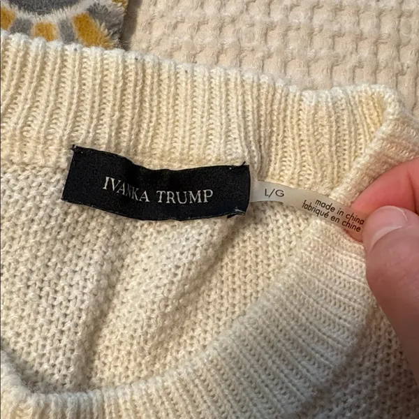 Ivanka Trump Cream Knit Sweater - Image 3