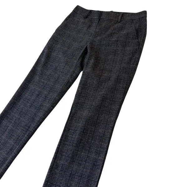 Zara Woman Gray Brown Plaid Glen Check Slim Fit Dress‎ Pants Size 2 - Image 5