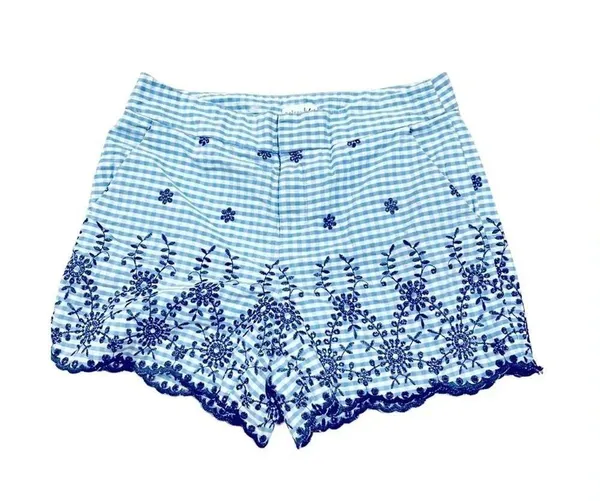 MAISON JULES Womens Light Blue Embroidered Printed Shorts Size 8 - Image 9