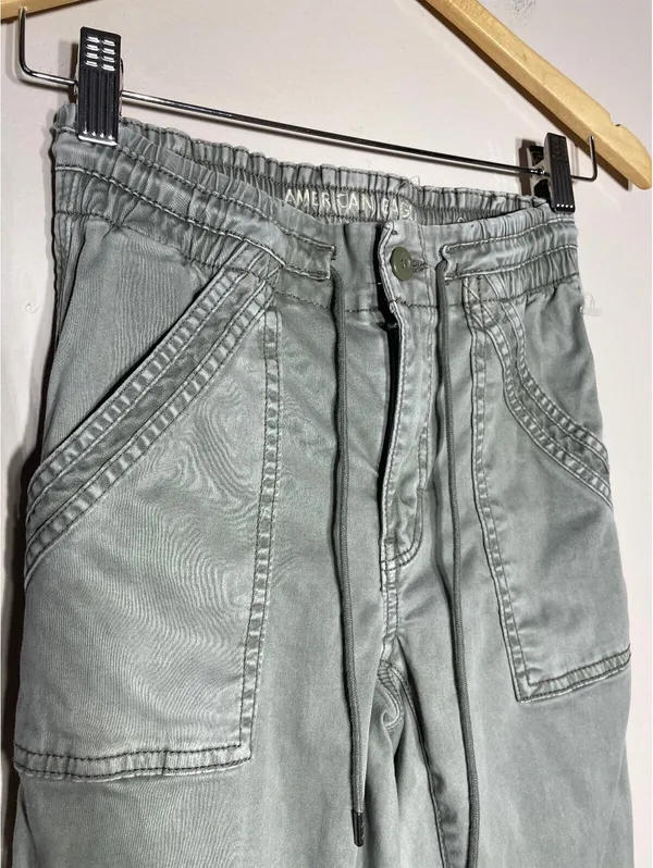 American Eagle Cargo Jogger Green Utility Streetwear Y2K 2 - Image 3