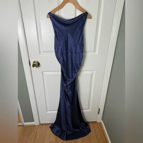 Reformation Casette Silk Dress in Blue Iris 12 - Image 2
