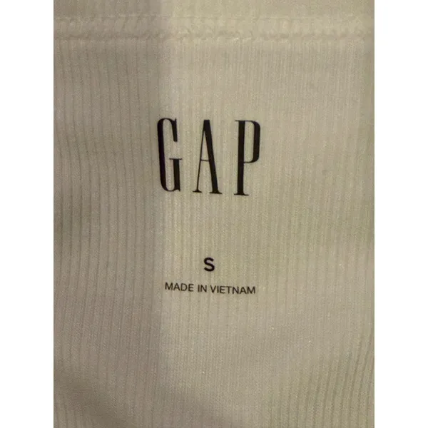 Gap Ribbed Baby Tee Women Small White NWT Eyelet Flutter Sleeve Boho Preppy - Image 7