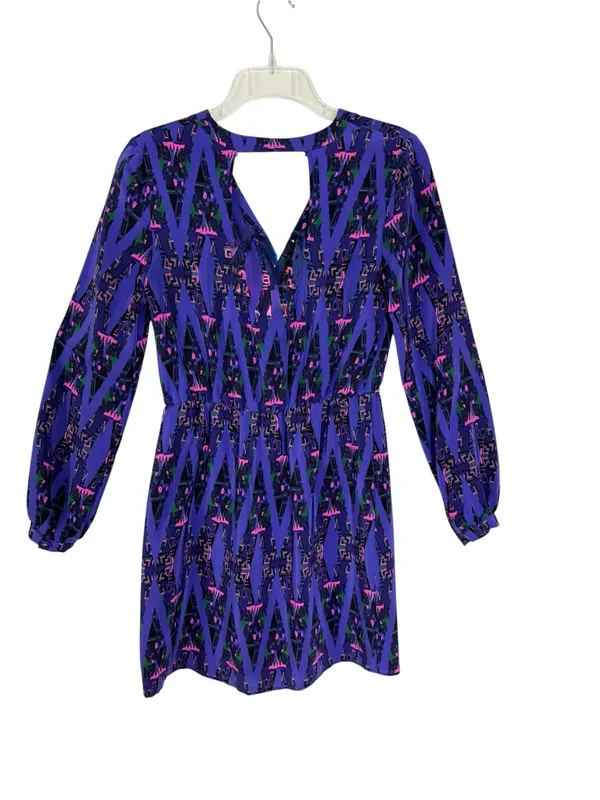 Amanda Uprichard Silk Neon Aztec Print Dress Purple Size XS - Image 4