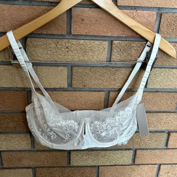 NWT Wacoal Center Stage Underwire Unlined Bra White Lace Mesh 855323 Size 32D - Image 3