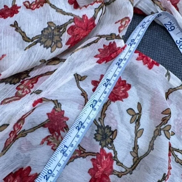 Free People Women's Keeping Up With Kara Floral Tunic Top Ivory Red Size Medium‎ - Image 13