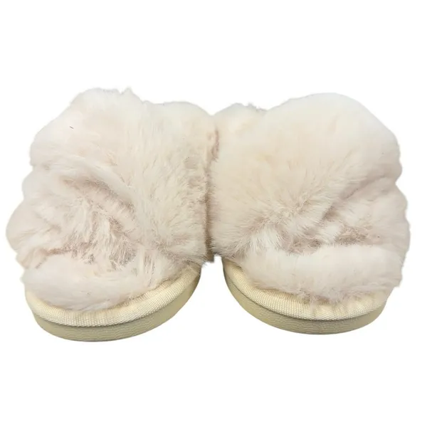 Corkys Faux Fur Slide Slippers Cream Beige Cozy Women's‎ Size 6 - Image 3
