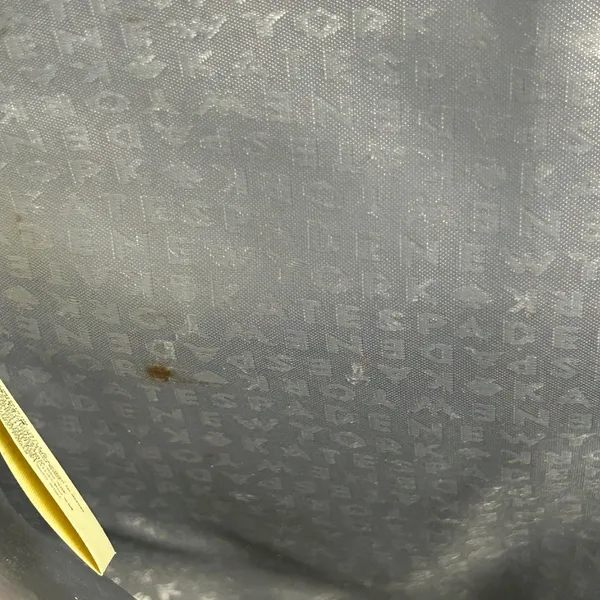Kate Spade New York Taupe Leather Tote Bag with Glitter Bow Charm Zip Top - Image 14