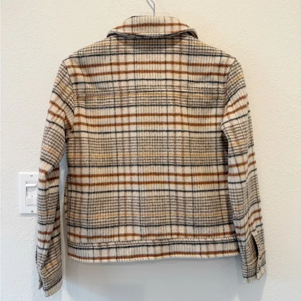 JOIE Brushed Plaid Boxy Jacket size‎ XS Shacket - Image 3