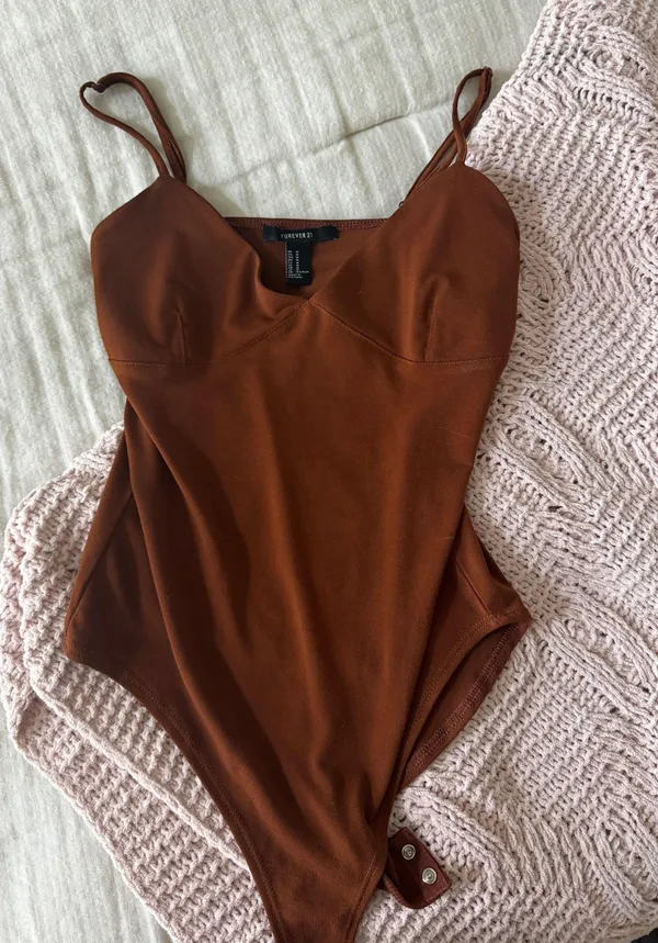 Forever 21 Brown Spaghetti Strap Bodysuit - Image 4