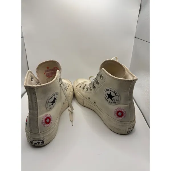 Converse Chuck Taylor All Star‎ Lift Platform High Top Floral Cream A02198C 7W - Image 4