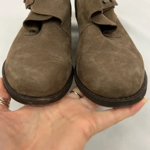 Eileen‎ Fisher Brown Leather Ankle Boots Women's Size 7 Booties Crossover Strap - Image 6