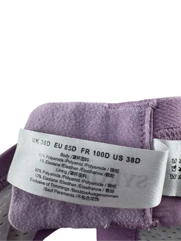 Women's Purple Syrokan Bra with Light Lavender with mesh Trim - Image 4