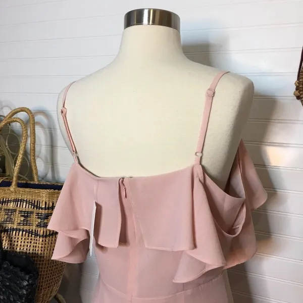 Sugar + Lips Blush Pink Ruffle Midi Dress​ - Image 5