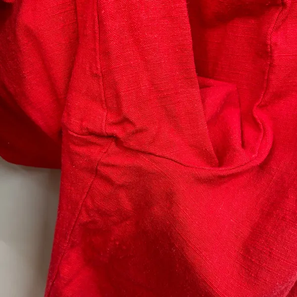 ASTR The Label‎ women's red linen blend straight leg adjustable casual jumpsuit - Image 5