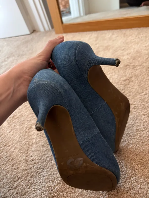 Marc Fisher Denim Kitten Heels - Image 3
