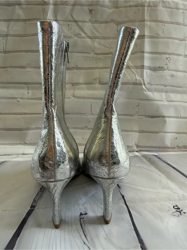 DV by Dolce Vita Gracie Metallic Silver Pointed-Toe Ankle Boots - Image 4