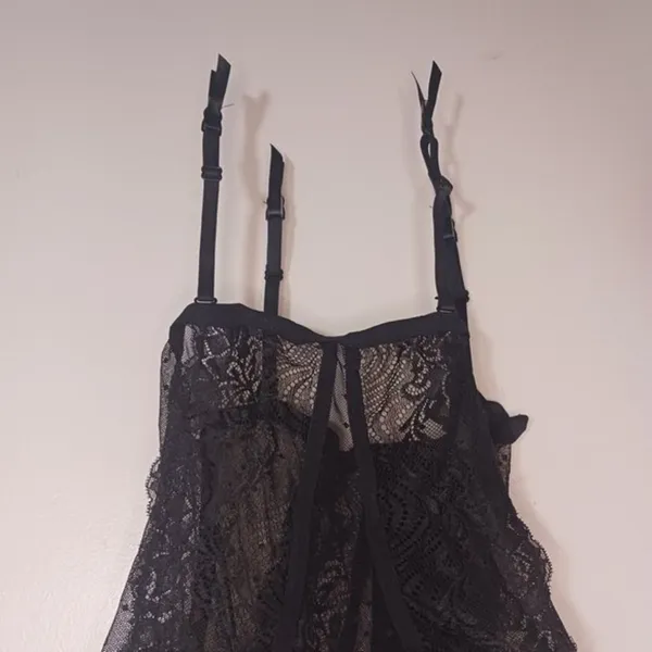 Fredericks Hollywood Arielle Lace Bustier XL Black Corset Boned Underwire NWT - Image 7