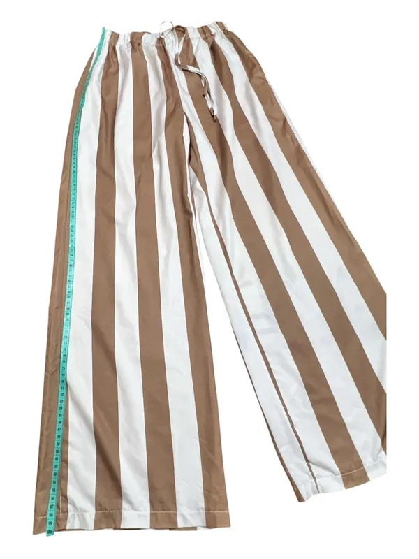 SHEIN White and Tan Striped Wide-Leg Jumpsuit - Image 2
