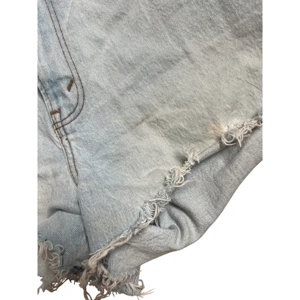 Abercrombie & Fitch High‎ Rise Mom Shorts Light Wash Distressed Denim 29 8 - Image 2