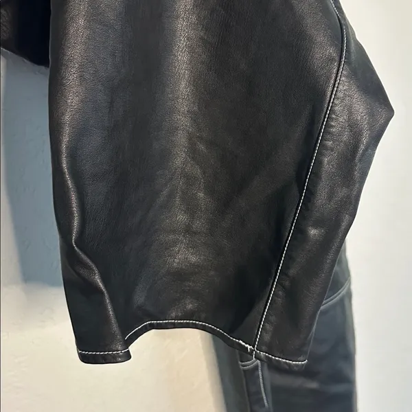 We the Free People It Factor Vegan Leather Pants Topstitching Size 12 Grunge - Image 5