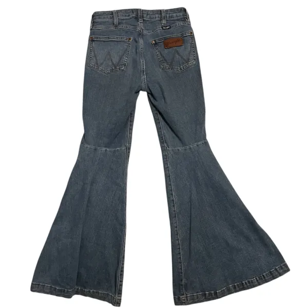Wrangler Retro Trumpet Flare High Rise Blue Denim Jeans Size 26x30 Western - Image 2