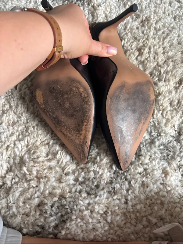 Banana Republic Black Leather Pointed Toe Slingback Heels 7 - Image 7