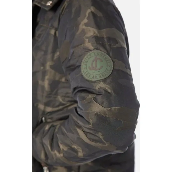 Juicy Couture NWT Women Small Camo Moto Puffer Jacket Fall Vintage Retro Y2K - Image 5
