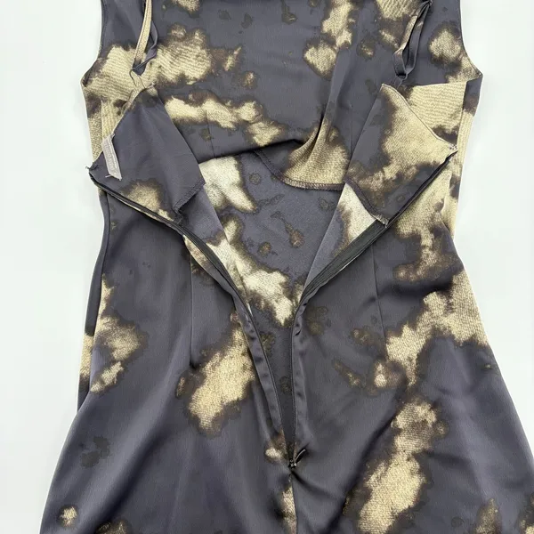 Urban Outfitters Satin Cowl Neck Slip Dress Black Bleach Wash Mini Dress - Image 6