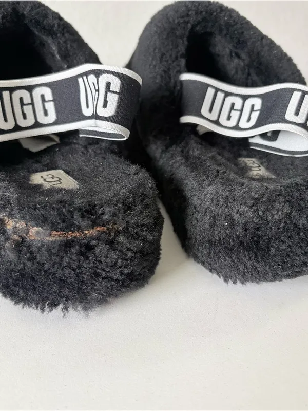 UGG Fluff Yeah Slide Women's Sheepskin Slipper Sandals Black Size 9 - Image 5