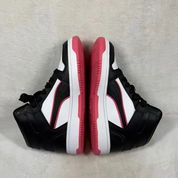 Puma Rebound V6 Womens 8.5 High Top Sneakers Black White Pink 403462-02 - Image 9