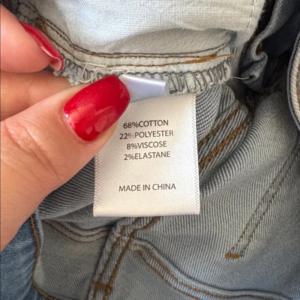 Paola Riboni High Waist Rhinestone Jeans Blue Size L - Image 7
